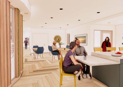 Kitchen and dining area mockup